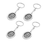 LIFKOME 4pcs Metal Key Ring Photo Frames Oval Linking Ring Charms Decor Key Chain for Valentine's Day