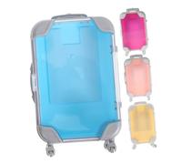 LIFKOME 4pcs Mini Clear Plastic Suitcase Storage Boxes Lightweight Makeup Organizer Cases for Travel Cosmetic Storage Jewelry Hairpins Party Favor