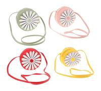 LIFKOME 4pcs Mini Daisy Crossbody Bag for Cute Floral Small Purse with Zipper PU Shoulder Handbag for Spacious Interior for Travel Party Everyday Use Yellow Red Green Pink