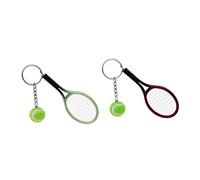 LIFKOME 4pcs Mini Tennis Racket Keychain Cute and Stylish Key Pendants Red and Green for Bag Decoration and Everyday Use