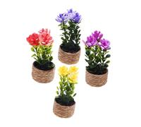 LIFKOME 4pcs Miniature Faux Aquatic Plants Realistic Mini Flowers Dollhouse Decorations for Desk Office Shelf Tabletop Indoor Decor