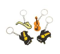 LIFKOME 4pcs Musical Instrument Pendants Unique Key Chains for Bag Featuring Violin Piano Saxophone Designs for Music Stylish Accessories