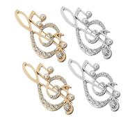 LIFKOME 4pcs Musical Note Brooch Pins with Rhinestones Versatile Music Symbol Corsage for Sweaters Scarves Jackets and Dresses Elegant Wedding Brooch for Music Lovers and Stylish Outfits
