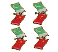 LIFKOME 4pcs Pakistan China Friendship Lapel Pin Metal Flag Badge for Hats Jackets Bags Symbol of Unity and Cultural Camaraderie Easy Attach Patriotic Brooch for Casual and Formal Wear