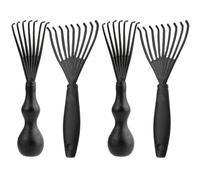 LIFKOME 4pcs Portable Airbag Comb Cleaner Set with Straight round Handles, Hair Remover Tool for Home Use, Black Comb Cleaning Brush for Easy Hair and Dust Removal