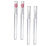 LIFKOME 4Pcs Portable Silicone Lipstick Brush with Transparent and Pink Heads Multi-use Lip Applicators for Lipstick Lip Gloss and Eyeshadow Easy to Carry Makeup Tools for Women and