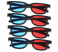 LIFKOME 4pcs Red Blue Plastic 3d Movie Glasses for Adults, Universal Anaglyph Eyewear Compatible with Tv, Projector, Computer for Home Theater and Party Viewing