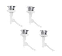 LIFKOME 4Pcs Replacement Head Toilet Flush Buttons for Household Tank Electroplated Push Button Easy to Install Without Tools Smooth Operation Rust-Resistant Bathroom Accessory