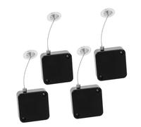 LIFKOME 4pcs Retractable Steel Wire Rope Lock Box with 1m Stainless Steel Cable, Automatic Telescopic Electronics Wire Holder for Theft Prevention, Black Cable Lock Case for Electronic