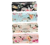 LIFKOME 4pcs Retro Embroidered Lipstick Storage Boxes with Mirror Delicate Cloth Flower Pattern Cosmetic Organisers for Women Lightweight and Portable Lipstick Holders