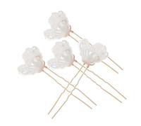 LIFKOME 4pcs Retro Hanfu Hair Chopsticks White Flower Hairpins Elegant Hair Decor Accessories for Women Wedding Party Birthday Performance