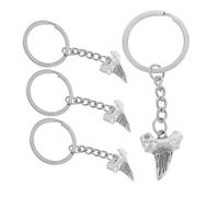 LIFKOME 4pcs Shark Tooth Keychain Pendant Alloy Unique Purse Charms for Handbags Bag Pendant Decoration School Prize Souvenirs for Women
