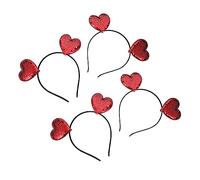 LIFKOME 4pcs Sparkly Sequin Love Headband Heart Headdress for Women Glitter Lace Band Accessories