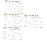 LIFKOME 4pcs Sticky Weekly Meal Planner Board Dry Erase Sticky Board for Home Refrigerator Menu Pad Weekly Organizer for Family Events and Meal Ideas Easy to Clean and Reusable