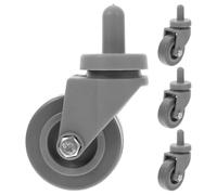 LIFKOME 4pcs Swivel Stem Casters with Rubber Wheels, Stainless Steel Universal Fit Replacement for Trash Can Dolly and Rolling Stool Wheels