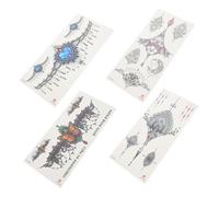 LIFKOME 4pcs Temporary Tattoo Stickers Fake Realistic Body Decals for Women Realistic Belly Button Waist and Chest Cover Temporary for Adult Party