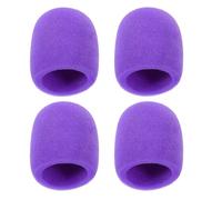 LIFKOME 4pcs Thickened Microphone Sponge Covers Purple Mic Windscreens Handheld Mic Covers Non-Slip Protective Sleeves for Home KTV Use