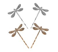 LIFKOME 4pcs Vintage Dragonfly Hair Clips Metal Hair Claw Accessories for Women Practical for Everyday Use