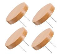 LIFKOME 4PCS Wooden Crochet Doll Stand with Needle Support for Secure Display of Felting Animal Dolls and Action Figures and Storage