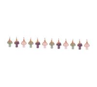 LIFKOME 4sets Mini Crystal Mushroom Necklace Charms Natural Handmade Pendant for Jewelry Making Durable Comfortable Unique DIY Craft Accessories Amethyst Rose Quartz Green 3pcs*4