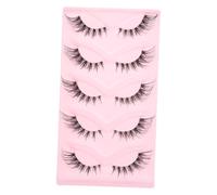 LIFKOME 5 Pairs Fox Eye False Eyelashes Lightweight Wispy Lash Strips Comfortable Natural Look for Daily Makeup Stage Party