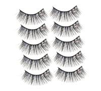 LIFKOME 5 Pairs Wispy False Eyelashes with Curl and Gems Lightweight Natural Fake Lashes Extensions for Women Stage Makeup Party Wedding and Daily Wear