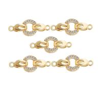 LIFKOME 5 Pcs Gold DIY Jewelry Making Fold Over Clasps with Zircon Extender for Bracelets and Necklaces Easy to Use Buckle Closures and End Caps for Creative Handmade Accessories