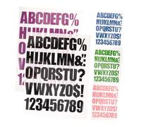 LIFKOME 5 Sheets Colorful Iron Letter and Number Patches for DIY Clothing Decoration Lightweight Appliques in Black Blue Purple Green Pink for Jeans Bags Shoes Easy to Apply and Store