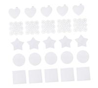 LIFKOME 50 Pcs Plastic Canvas Sheets Heart Square Pentagram Round Mesh Panels for Cross Stitch Embroidery Lightweight PE Material for DIY Coasters Acrylic Yarn Crafting Knit Crochet