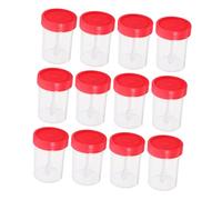 LIFKOME 50 Pcs Plastic Specimen Cups with Leak Spiral Cover Sealed Stool Containers for Laboratory Testing Pathology and Sample Preparation Random Color Random Color