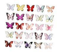 LIFKOME 50 Pcs Small Resin Butterflies for Crafts and Nail Charms Random Mixed Miniature Butterflies for Flower Decorations and Dollhouse for Bouquet and Cake Decorating