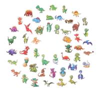 LIFKOME 50 Sheets Dinosaur Stickers Durable PVC Self Adhesive Decals for Luggage Laptop Suitcase Scrapbook Travel Case Creative Decoration for Adults