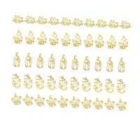 LIFKOME 50pcs DIY Pendant Mold Kit Durable Metal Frame for Crafting Jewelry Versatile Shapes for Adults Easy to Use Resin Casting Molds Chic Crystal Ore Design