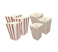 LIFKOME 50pcs Foldable Rose Gold Popcorn Cartons Stripe and Thread Design Paper Snack Boxes for Birthday Baby Shower French Fries Candy