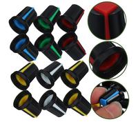 LIFKOME 50pcs Guitar Potentiometer Knob Caps Inner Plastic Volume Tone Control Knobs for Electric Guitar Bass with Red Yellow White Green Blue Replacement