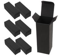 LIFKOME 50pcs Lipstick Gift Boxes Paper Packing Box for Cosmetics Black Cardboard Stylish Essential Oil Packaging for Presents