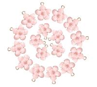 LIFKOME 50Pcs Mini Cherry Blossom Pendants DIY Jewelry Making Charms Pink Alloy Flower Ornaments for Necklace Bracelet Crafts Vintage Antique Tone