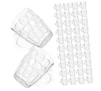 LIFKOME 50pcs Miniature Beer Mugs for Dollhouse DIY Craft Transparent Plastic Tiny Cups for Miniature Scenes Special Decor for Weddings Outdoor Parties Bbqs and Birthdays