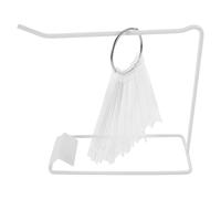 LIFKOME 50pcs Nail Tip Display Set with White Iron Fan-shaped Holder and Ring, Nail Art Practice Sticks for Manicure Display and Salon Use