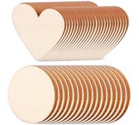 LIFKOME 50pcs Natural Wood Slices DIY Craft Set - 25 Round 2x2cm 25 Heart 2.5x2.5cm Unpainted Wooden Chips for Kindergarten Art, Painting, and Woodcraft Projects