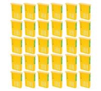 LIFKOME 50pcs Queen Cage Bee Queen Cage Plastic Yellow for Rearing and Transport, Sturdy Construction, Optimal Airflow, for Hobbyist and Professional Beekeepers
