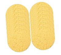 LIFKOME 50pcs Round Facial Cleansing Sponges Yellow Fine Wood Pulp Makeup Removal Pads Soft Skin-Friendly Thick for Gentle Exfoliating and Daily Skincare Routine