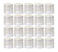 LIFKOME 50pcs Silver Hollow Cylindrical Paper Lamp Wraps Decorative Light Shades for Candle and LED Lights Stylish Paper Lampshades for Wedding Party Home Ambiance Enhancer