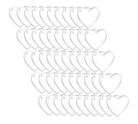 LIFKOME 50pcs Sublimation Blank Acrylic Heart Keychains DIY Craft Blanks Smooth Surface for Painting Carving and Sublimation Projects for Valentine Day and Handmade Keyrings