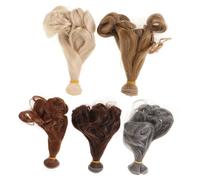 LIFKOME 5pcs Bjd Doll Curly Wig Wefts Synthetic Cotton Fiber Hair for DIY Doll Hair Crafts Pear Flower Perm Style