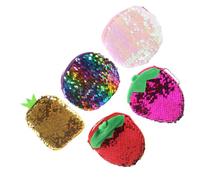 LIFKOME 5pcs Colorful Sequined Coin Purse Portable Zippered Small Wallets for Change Key Storage Pouch Daily Use and Travel