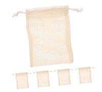 LIFKOME 5Pcs Cotton Linen Soap Foaming Pouches Reusable Bathing Soap Bags for Handmade Body Wash Facial Cleansing Easy Bubble Creation Shower Accessory