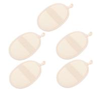LIFKOME 5Pcs Exfoliating Back Scrubber Towels Natural Loofah Bath Tools for Deep Cleaning Skin Friendly Washcloths for Body Scrub Durable Beige Bath Towels
