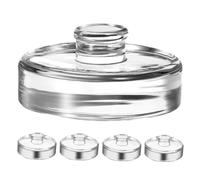 LIFKOME 5pcs Fermentation Glass Weights with Easy Grip Handle Food-Grade Nonporous Glass for Wide Mouth Mason Jar Fermenting Tools Submersion Pickle Pebbles for Kimchi Sauerkraut Canning