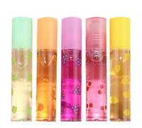 LIFKOME 5pcs Fruit-flavored Lip Gloss Set for Women, Lightweight and Moisturizing Lip Protector Plastic Packaging, for Winter Care Random Color